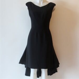 Womens Shani Black High Low Silk Blend
Bows Cocktail Sheath Dress 6